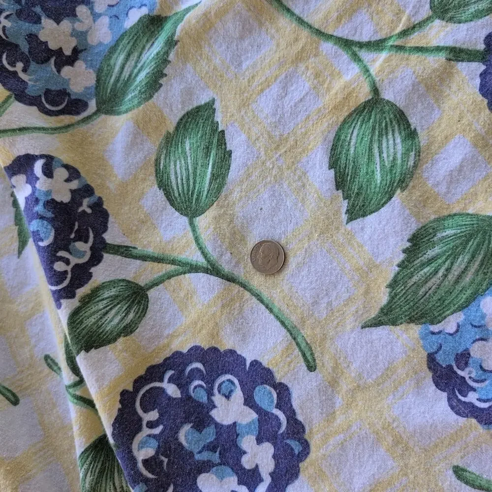 Peggy Walz Artist Series by Western Linen Blue Floral Cotton Tablecloth 50 x 50